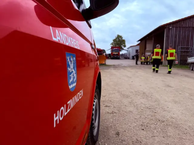 In Lamspringe übt eine Feuerwehr aus Holzminden.