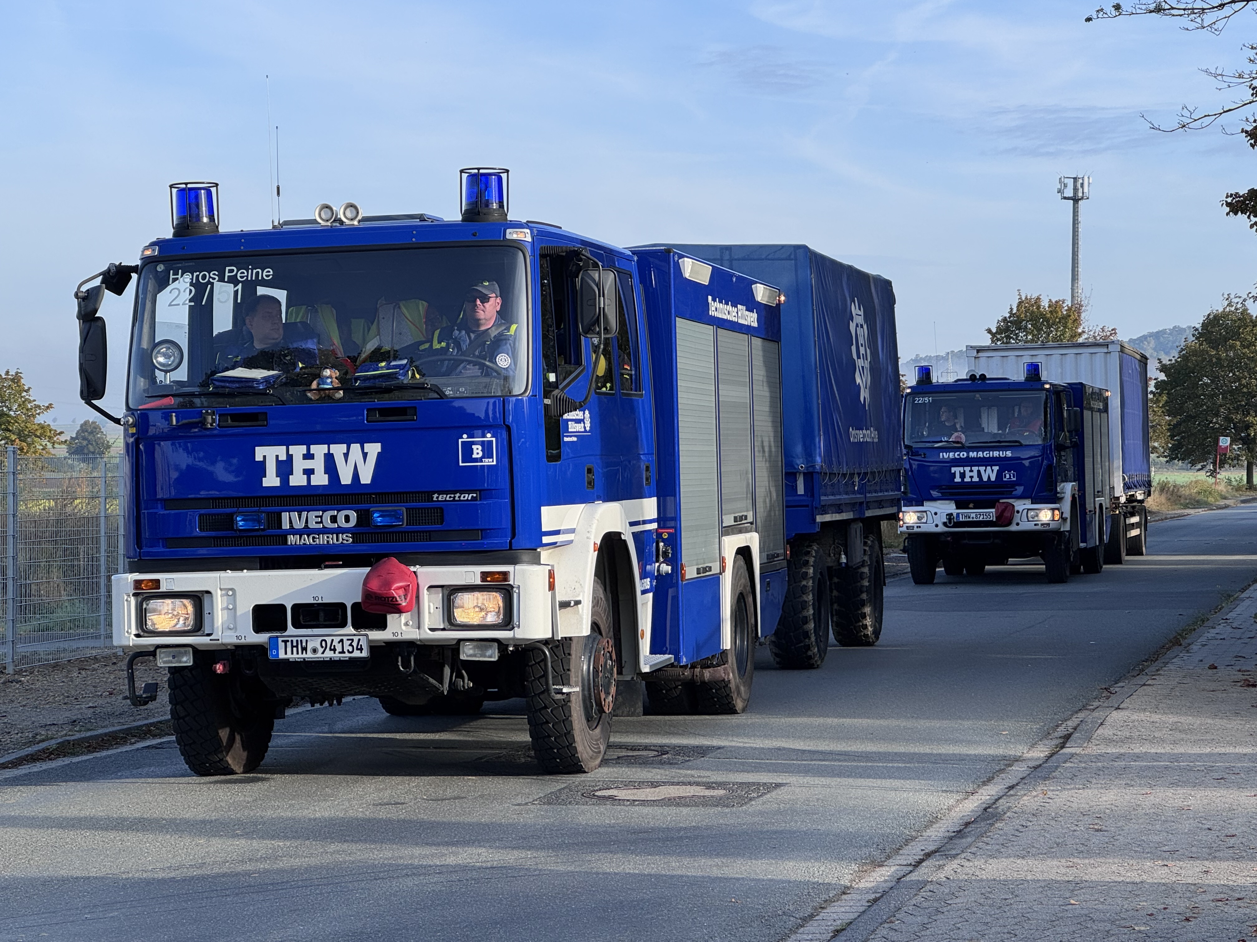Groß, Übung des THW im Stadtgebiet